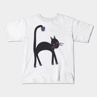 Charcoal black cat - spooky Kids T-Shirt